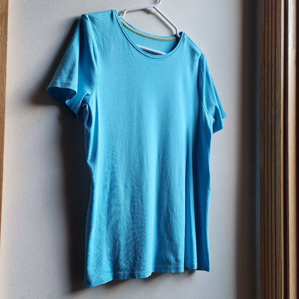 Talbots Aqua Scoop Neck Short Sleeve PIMA Cotton Jersey Size 1X
